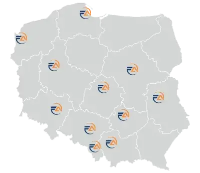 Mapa oddziałów kantorów kryptowalut FlyingAtom 2025